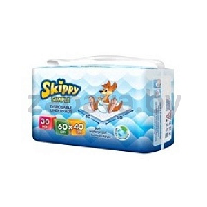 Пеленки детские впитывающие Skippy Simply, 60×40 см, 30 шт.