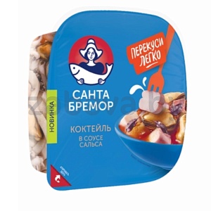 Салат «Санта Бремор» из коктейля морепрод. в соусе сальса, 150 г