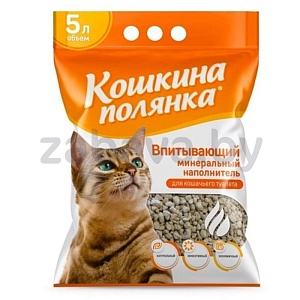 Впитывающ. наполнитель «Кошкина Полянка», цеолит, 5 л
