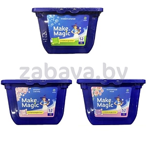 Капсулы для стирки Make Magic, 3 в 1, в ассорт., 57 шт.