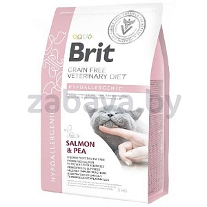 Корм Brit VD Cat Grain free Hypoallergenic, беззерновая гипоаллергенная диета с лососем и горохом, 2 кг