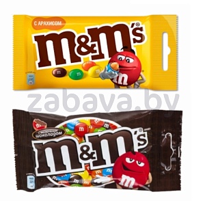 Драже M&M’s с арахисом/шоколадом, 45 г