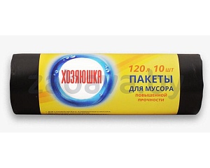Пакеты для мусора «Хозяюшка», 120 л, 10 шт., 1 уп.