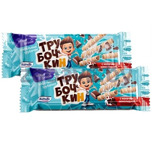 Трубочки вафельные «Трубочкин», мол.-шок. нач., 170 г