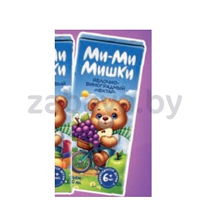 Нектар «Ми-мимишки», мультифрукт или яблоко-виноград, 200 мл