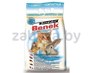 Наполнитель бентонитовый комкующийся Super Benek Universal Compact, 5 л
