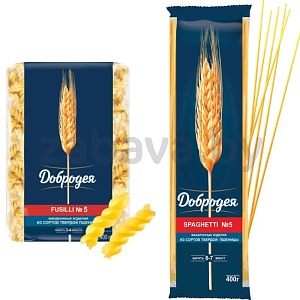 Макароны «Добродея», Spaghetti №5 или Fusilli №5, 400 г