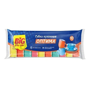 Губки кухонные Big City Life «Оптима», 10 шт.