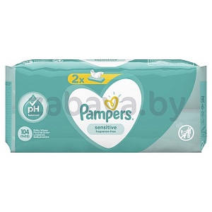 Детские влажные салфетки Pampers Sensitive, 104 шт.