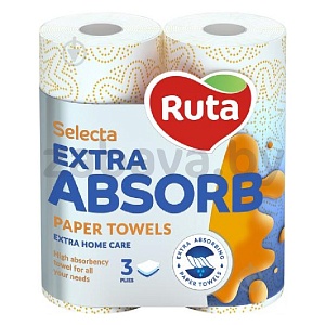 Бумажные полотенца Ruta Selecta, 3 слоя, 2 рулона