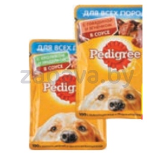 Корм д/собак Pedigree, кролик-индейка в соусе или говяд.-ягненок, 85 г