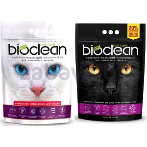 Наполнитель для кошачьего туалета Bioclean, для котов или кошек, 6 л