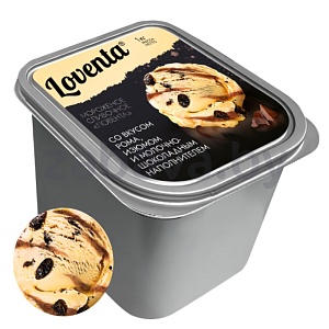 Мороженое сливочн. Loventa, ром-изюм-шоколад, 1 кг