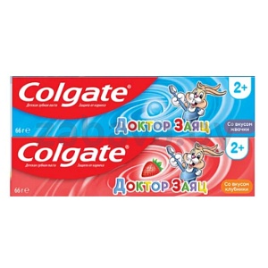 Паста зубная Colgate, детская, «Доктор Заяц», клубника/жвачка, 50 мл
