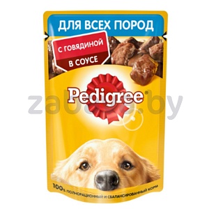Корм для собак Pedigree, говядина в соусе, д/всех пород, 85 г