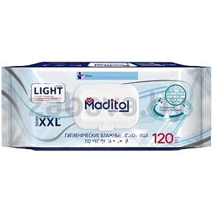 Полотенца влажные Maditol, Д-пантенол, 120 шт.