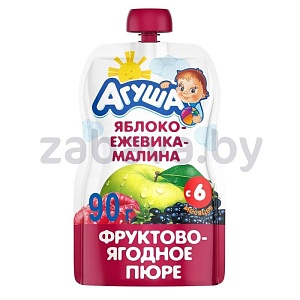 Пюре «Агуша», яблоко-ежевика-малина, 90 г