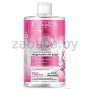 Вода мицеллярная Eveline Facemed+, гиалуроновая, 750 мл