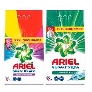 Стиральный порошок  Ariel Color или «Горный родник», 6 кг