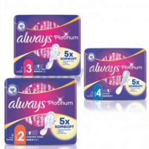 Прокладки гигиенические Always Platinum, 6/7/8 шт., в ассорт.