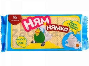 Вафли «Ням-Нямка» со вкусом сливок, 200 г