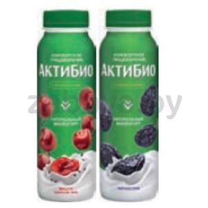 Биойогурт «АктиБио», вишня и семена чиа или чернослив, 260 г