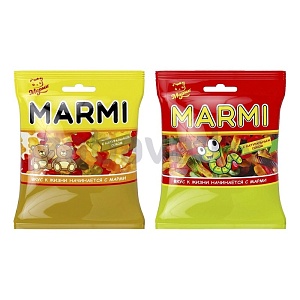 Мармелад Marmi, мишки/черви, жев. жел. с соком, 100 г