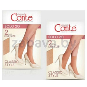 Носки женские Conte Elegant Solo, 20 ден, 2 пары, р. 23–25