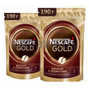 Кофе Nescafe Gold, раств. с добавл. жар. молот., 190 г