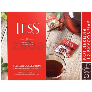 Набор чая Tess Perfect Tea Composition, 12 видов, 60 пак., 100 г