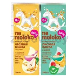 Каша Nemoloko, детск., 200 г, овсян. с грушей или рисов., банан-малина