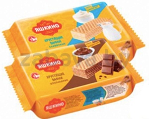 Вафли «Яшкино», шоколадные или сливочные, 200 г, 3 шт.