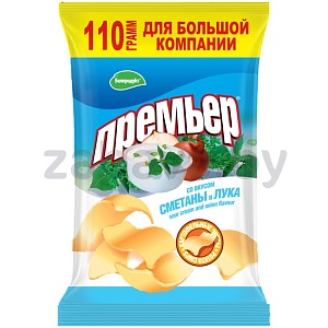 Чипсы картофельные «Премьер», сметана и лук, 110 г