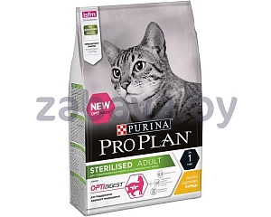 Корм Pro Plan Sterilised для стерилизованных кошек с чувствительным пищеварением с курицей, 1,5 кг