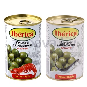 Оливки Iberica с креветкой/анчоусом, 280 г