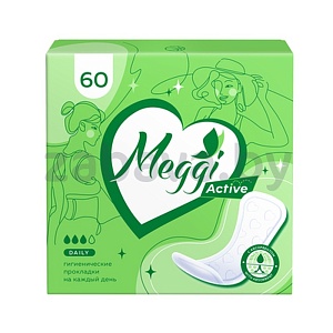 Прокладки гигиенические Meggi Panty Active, 60 шт.