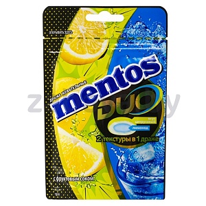 Драже жевательное Mentos, duo, 45 г, цитрусовый лимонад