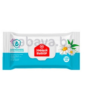 Салфетки влажные антибакт. «Умный выбор», 120 шт.