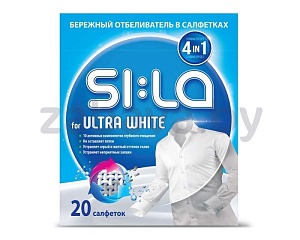 Салфетки для стирки Si:la отбеливающие, 20 шт.