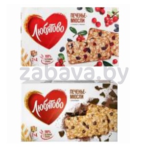 Печенье злаков. «Любятово» мюсли с шокол. или клюкв. и изюм., 120 г