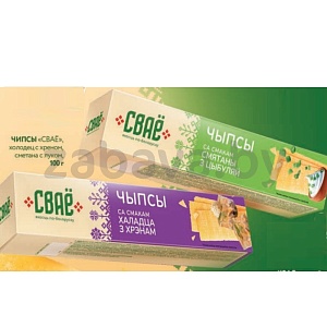 Чипсы «Сваё», холодец с хреном или сметана с луком, 100 г