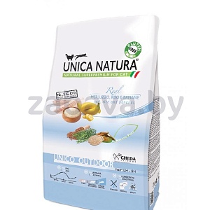 Корм Unica Natura Outdoor для кошек, гуляющих на улице, с треской, рисом и бананом, 350 г