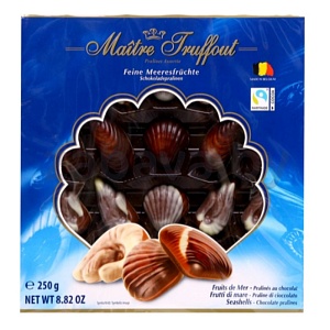 Кон­фе­ты Maitre Truffout «Дары моря», с оре­хо­вой на­чин­кой, 250 г