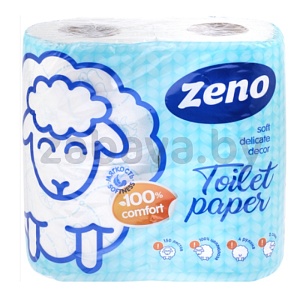 Туалетная бумага Zeno Blue Soft, 2 слоя, 4 рулона