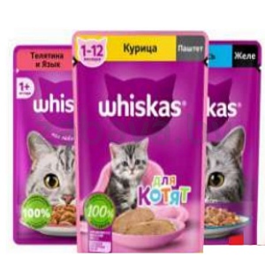 Корм для кошек Whiskas, 75 г, в ассорт.