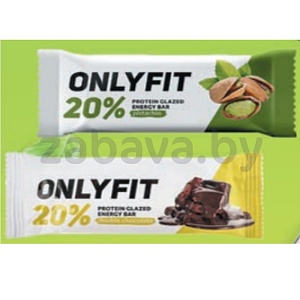 Батончик глазир. Onlyfit, двойной шоколад или фисташка, 40 г