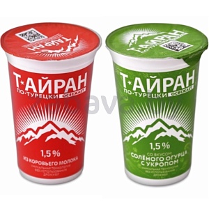 Напиток к/м «Тайран по-турецки» с солью или с сол. огур. и укр., 1,5%, 220 г