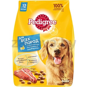 Сухой корм для собак Pedigree, говядина, 600 г