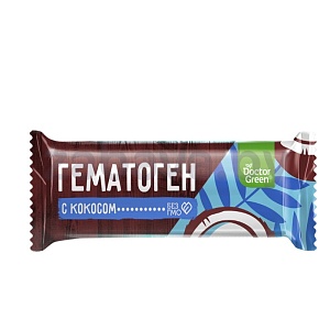 Гематоген Doctor Green, с кокосом, 40 г