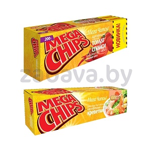 Чипсы Mega Chips картофельные, креветки или томат спайси, 200 г